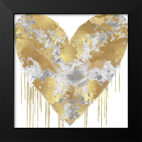 Big Hearted Silver and Gold Black Modern Wood Framed Art Print by Rodgers, Lindsay