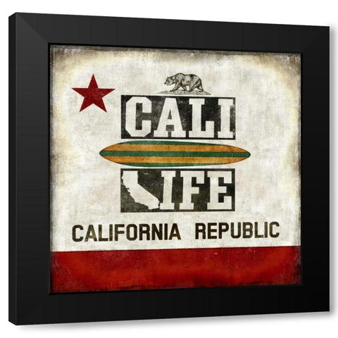 Cali Life Black Modern Wood Framed Art Print with Double Matting by Wilson, Luke