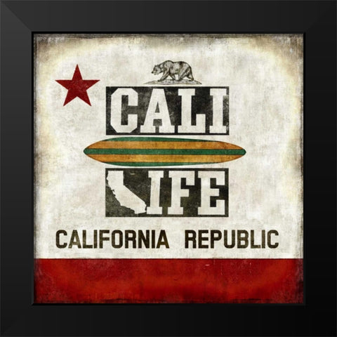 Cali Life Black Modern Wood Framed Art Print by Wilson, Luke