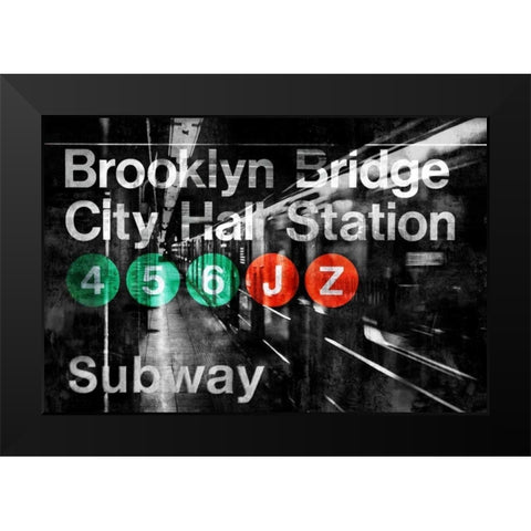NYC Subway Station I Black Modern Wood Framed Art Print by Wilson, Luke