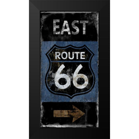 Route 66 East Black Modern Wood Framed Art Print by Wilson, Luke