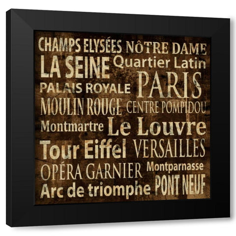 Paris Black Modern Wood Framed Art Print by Wilson, Luke