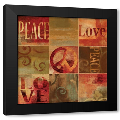 Peace Sign Black Modern Wood Framed Art Print by Wilson, Luke
