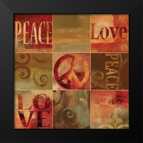 Peace Sign Black Modern Wood Framed Art Print by Wilson, Luke