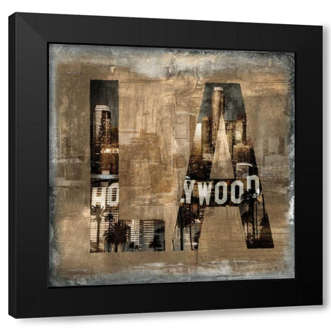 LA Revealed Black Modern Wood Framed Art Print by Wilson, Luke