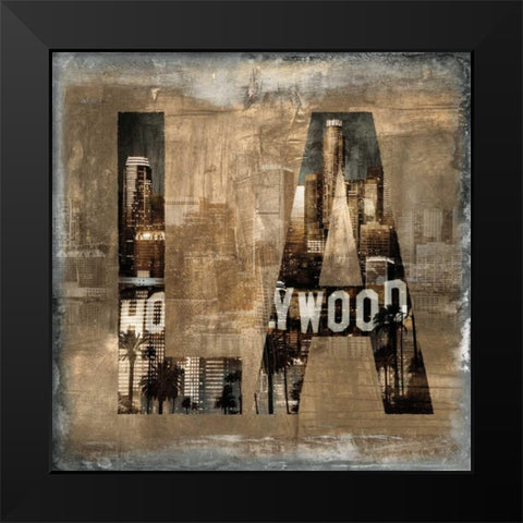 LA Revealed Black Modern Wood Framed Art Print by Wilson, Luke