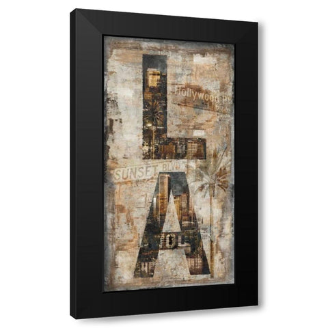 LA Vertical Black Modern Wood Framed Art Print with Double Matting by Wilson, Luke