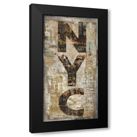 NYC Vertical Black Modern Wood Framed Art Print with Double Matting by Wilson, Luke