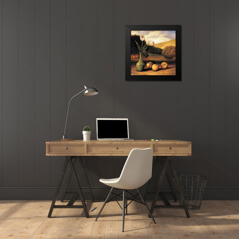 Apple Landscape Black Modern Wood Framed Art Print by Arellano, Migdalia