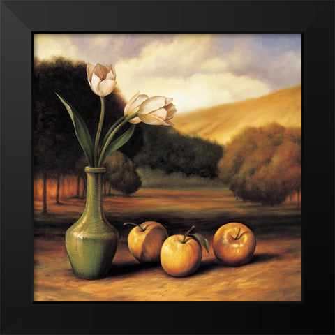 Apple Landscape Black Modern Wood Framed Art Print by Arellano, Migdalia