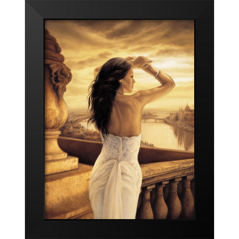 The Seine Black Modern Wood Framed Art Print by Arellano, Migdalia