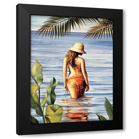 Tropical Resort II Black Modern Wood Framed Art Print with Double Matting by Arellano, Migdalia