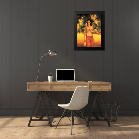Island Woman I Black Modern Wood Framed Art Print by Arellano, Migdalia