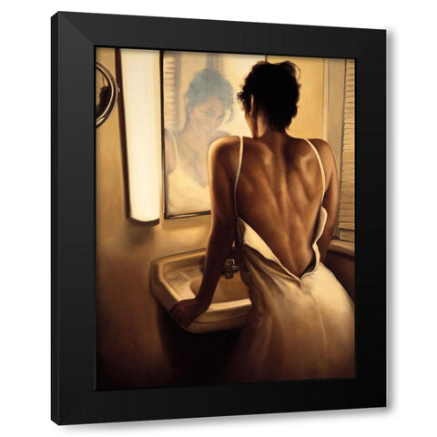 The Heart of the Matter Black Modern Wood Framed Art Print with Double Matting by Arellano, Migdalia