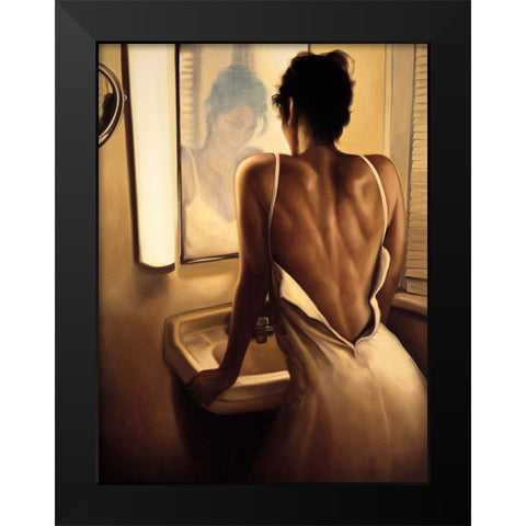The Heart of the Matter Black Modern Wood Framed Art Print by Arellano, Migdalia