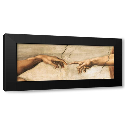 Creazione di Adamo-particol Black Modern Wood Framed Art Print with Double Matting by Michelangelo