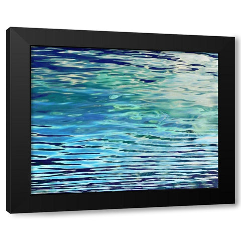 Aqua Reflections Black Modern Wood Framed Art Print by Barrett, Michael