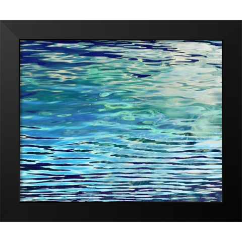 Aqua Reflections Black Modern Wood Framed Art Print by Barrett, Michael