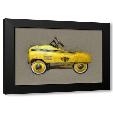 Taxi Cab Pedal Car Black Modern Wood Framed Art Print by Calkins, Michelle