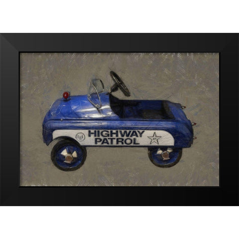Highway Patrol Pedal Car  Black Modern Wood Framed Art Print by Calkins, Michelle