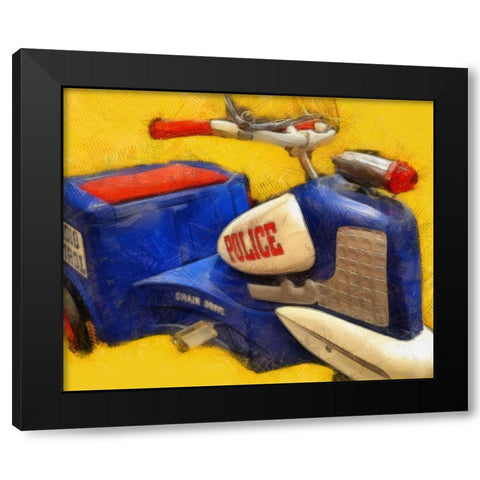 Police Tricycle Black Modern Wood Framed Art Print with Double Matting by Calkins, Michelle