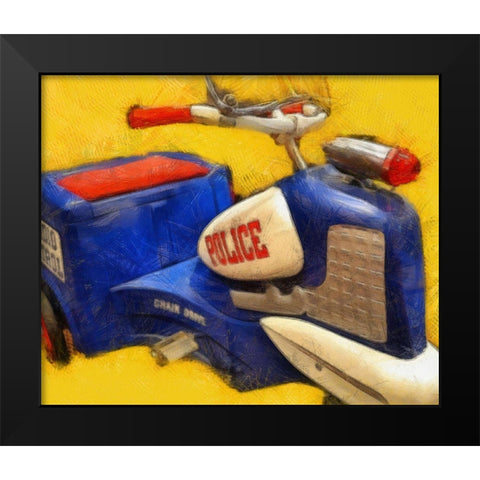 Police Tricycle Black Modern Wood Framed Art Print by Calkins, Michelle
