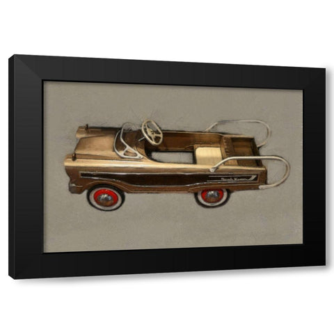 Ranch Wagon Pedal Car Black Modern Wood Framed Art Print by Calkins, Michelle