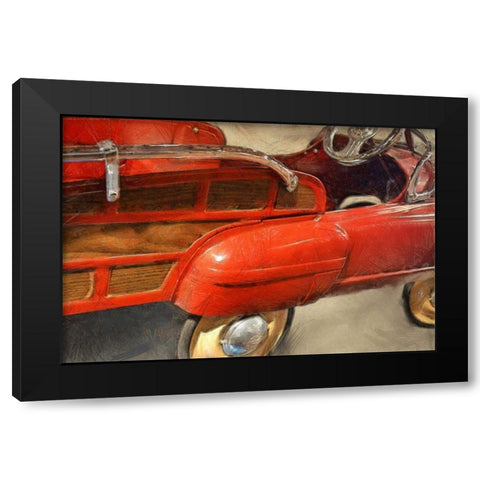 Fire Engine Pedal Car  Black Modern Wood Framed Art Print with Double Matting by Calkins, Michelle