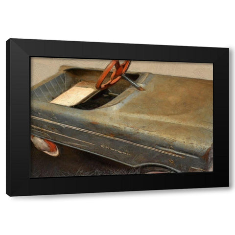 Charger Pedal Car Black Modern Wood Framed Art Print with Double Matting by Calkins, Michelle