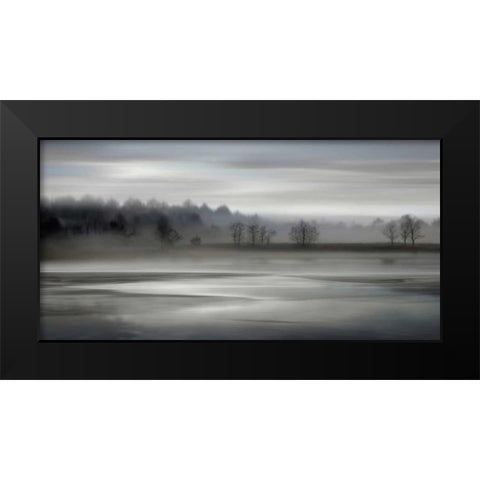 Rising Black Modern Wood Framed Art Print by Clark, Madeline