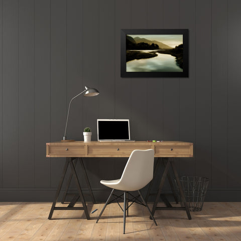Calm River I Black Modern Wood Framed Art Print by Clark, Madeline