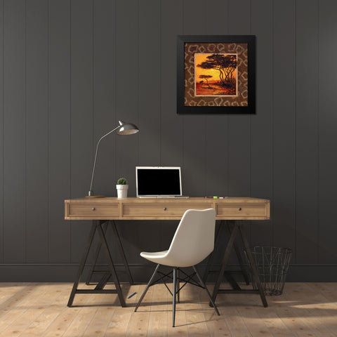 Savannah Sunset III Black Modern Wood Framed Art Print by Madou