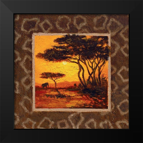 Savannah Sunset III Black Modern Wood Framed Art Print by Madou