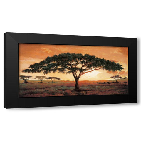 Memories of Masai Mara Black Modern Wood Framed Art Print by Madou