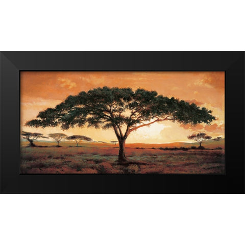 Memories of Masai Mara Black Modern Wood Framed Art Print by Madou