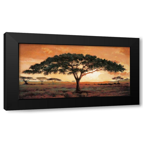 Memories of Masai Mara Black Modern Wood Framed Art Print by Madou