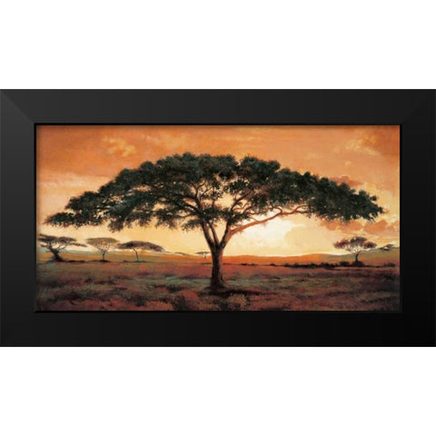 Memories of Masai Mara Black Modern Wood Framed Art Print by Madou