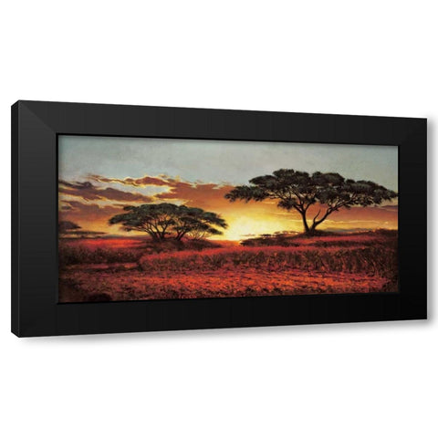Memories of Serengeti Black Modern Wood Framed Art Print with Double Matting by Madou