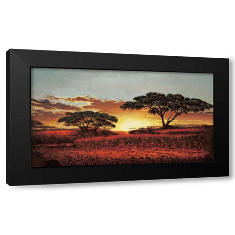 Red Plains Black Modern Wood Framed Art Print with Double Matting by Madou