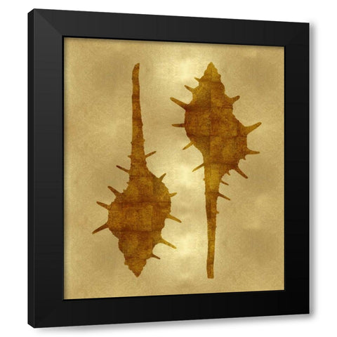 Sea Life - Gold II Black Modern Wood Framed Art Print by Miller, Melonie