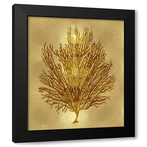 Sea Life - Gold V Black Modern Wood Framed Art Print by Miller, Melonie