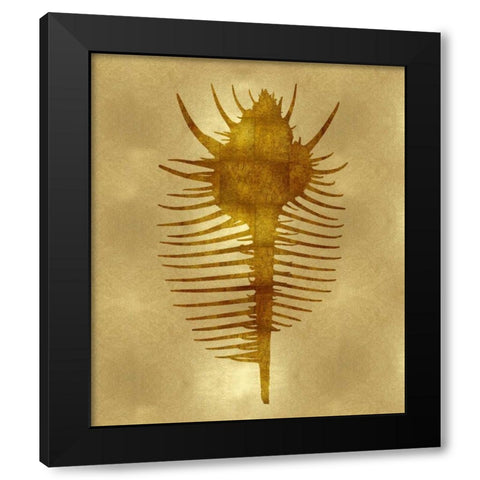 Sea Life - Gold VI Black Modern Wood Framed Art Print by Miller, Melonie