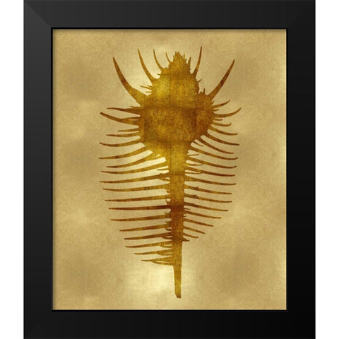 Sea Life - Gold VI Black Modern Wood Framed Art Print by Miller, Melonie
