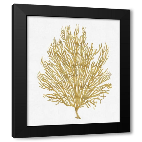 Sea Life - Gold on White V Black Modern Wood Framed Art Print by Miller, Melonie