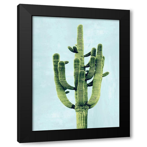 Cactus on Blue II Black Modern Wood Framed Art Print by Jensen, Mia