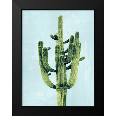 Cactus on Blue II Black Modern Wood Framed Art Print by Jensen, Mia