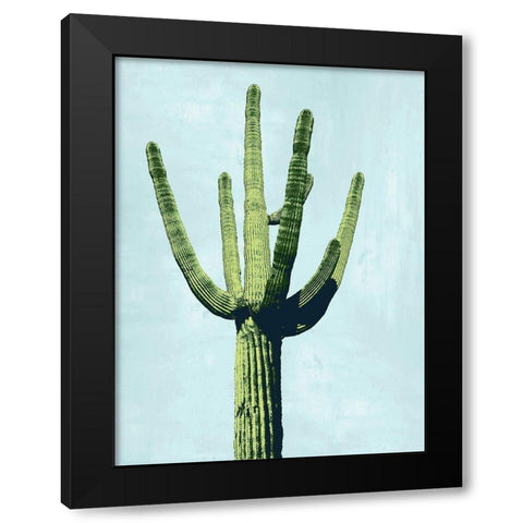 Cactus on Blue III Black Modern Wood Framed Art Print by Jensen, Mia