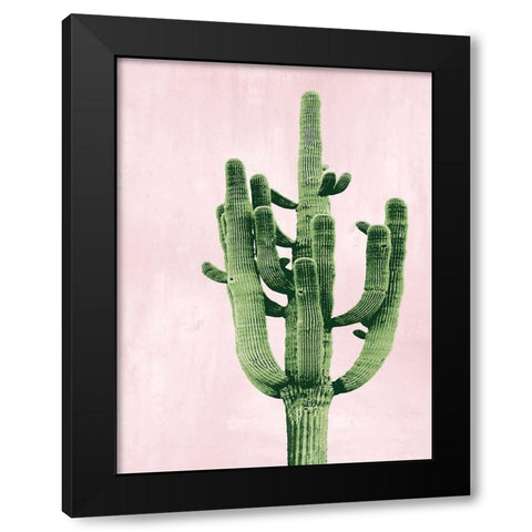 Cactus on Pink II Black Modern Wood Framed Art Print with Double Matting by Jensen, Mia