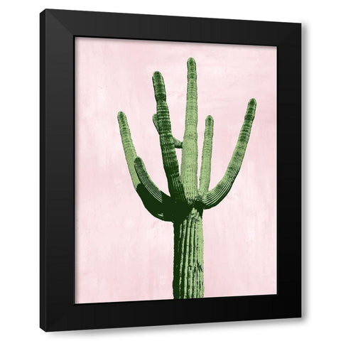 Cactus on Pink III Black Modern Wood Framed Art Print with Double Matting by Jensen, Mia