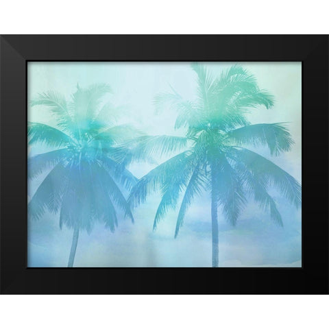 Palm Breeze Blue II Black Modern Wood Framed Art Print by Jensen, Mia